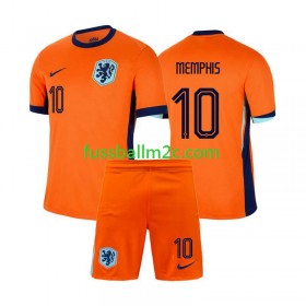 Fußballtrikots Niederlande Memphis Depay 10 Kinder Heim Trikotsatz EURO 2024